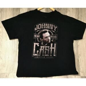 Johnny Cash T-Shirt Black Men's 3XL The Man In Black American Legend Graphic #5